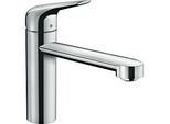 hansgrohe Focus M42 Küchenarmatur 120 1jet 71804000 ND, schwenkbarer Auslauf 360°, chrom