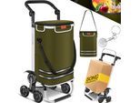 KESSER® Einkaufstrolley Treppensteiger mit Kühlfach klappbar mit 56L Kapazität und belastbar bis 50kg 3in1 Trolley Sackkarre & Umhängetasche Faltbarer Einkaufswagen inkl. Einkaufschip