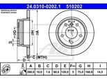 ATE Bremsensatz, Scheibenbremse 142042664 Hinterachse voll 280mm 10mm für SAAB BMW MG ROVER