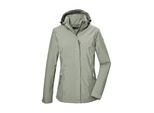 Outdoorjacke KILLTEC "KOS 26 WMN JCKT", Damen, Gr. 42, grau (graugrün), Obermaterial: 100% Polyester.Futter: 100% Polyester, Jacken Outdoorjacke, Funktionsjacke: wasser- und winddicht, atmungsaktiv, abnehmbare Kapuze