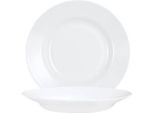 Arcoroc Everyday Uni tiefer Teller 22,5 cm aus gehärtetem Glas, Blanc, bruchsicher & spülmaschinenfest, 6 Stück