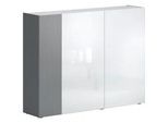 Voleo Schuhschrank , Grau, Weiß , Glas, Holzwerkstoff , 10 Fächer , 145x113x34 cm , Kleinmöbel
