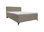 Xora Boxbett , Beige , Textil , Kiefer , massiv , H3 , Höhe ca. 28 cm , 140x200 cm , Bettkasten, gepolstertes Kopfteil, Topper durchgehend, in verschiedenen Größen erhältlich , Schlafzimmer, Betten, Boxspringbetten