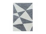 Stilvoller Hochflor Teppich, Modernes geometrisches Design, weicher Shaggy