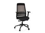 hjh OFFICE Profi Bürostuhl CHIARO T1 BLACK Stoff / Netzstoff mit Armlehnen (höhenverstellbar)