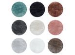 Runde Einfarbig Hochflor Teppich, Flauschiger Langflor Shaggy Teppich