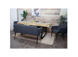 Esszimmer-Set MCW-L13, 4er-Set Stuhl+Sitzbank Esszimmergruppe Sitzgruppe Esszimmergarnitur, Stoff/Textil ~ anthrazit