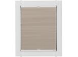 Plissee SUNLINES, beige (sand, silberfarben), B:82cm H:105cm, Obermaterial: 100% Polyester, Plissees, verspannt mit Simply-Fix Klemmträger, Wabenplissee