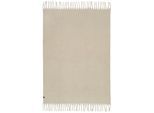 Wohndecke "Plenty", beige (sand), B:140cm L:200cm, 100% Polyester, SCHÖNER WOHNEN-KOLLEKTION, Wohndecken, Wohndecke, mit langen Fransen