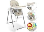 KIDIZ® 3in1 Hochstuhl Kinderhochstuhl inkl. Spielbügel , Babyliege , Kombihochstuhl Babyhochsitz ,7 höhenverstellbar Verstellbare Rückenlehne , mitwachsend ab 0 Monate bis 6 Jahre Babystuhl