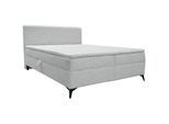 Xora Boxbett , Silberfarben , Textil , Kiefer , massiv , H3 , Höhe ca. 28 cm , 180x200 cm , Bettkasten, gepolstertes Kopfteil, Topper durchgehend, in verschiedenen Größen erhältlich , Schlafzimmer, Betten, Boxspringbetten