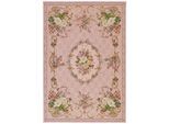 Teppich THEKO "Flomi Floral", rosa (rose), B:120cm H:3mm L:180cm, Baumwolle, Kunstfaser, Teppiche, Teppich, gewebt, Blumen Design, ideal im Wohnzimmer & Schlafzimmer
