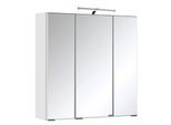 Spiegelschrank WELLTIME "Cardiff", weiß, B:60cm H:64cm T:20cm, Holzwerkstoff, Schränke, Spiegelschrank, Breite 60 cm, mit Schalter und Steckdose