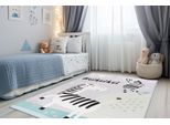 Kinderteppich OBSESSION "Magic Kids ML 103", grau, B:160cm H:8mm L:230cm, Polyester, Teppiche, Kinderteppich, niedliches Zebra Motiv, waschbar, Kinderzimmer