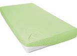 Spannbettlaken PRIMERA "Mako-Feinjersey Spannbetttuch", grün, L:200cm, Mako-Jersey, Obermaterial: 100% Baumwolle, Bettlaken, Spannbettlaken, Geeignet für Standardmatratzen bis 22 cm, 100% Baumwolle