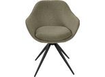 Drehstuhl K+W KOMFORT & WOHNEN "ZOOM", grün (salbei 25), B:60cm H:83cm T:57cm, Stühle, 4-Fuß Drehstuhl mit Gestell aus Metall schwarz Struktur