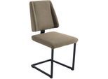 Freischwinger K+W KOMFORT & WOHNEN "Longbeach", beige (sand, schwarz), B:48cm H:95cm T:61cm, Stühle, mit Gestell und Abstandshalter in Metall schwarz Struktur, Sitzkomfort