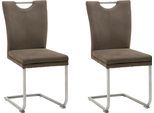 Esszimmerstuhl NIEHOFF SITZMÖBEL "Top Chairs", braun (savannah), Microfaser, Campo savannah, Stühle, Griff im Rücken, 2er-Set, in 6 Farben