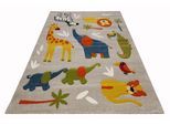 Kinderteppich SMART KIDS "Benny & Friends", beige (sand,beige,bunt), B:140cm H:10mm L:200cm, Polypropylen, Teppiche, Kinderteppich, Moderner Spielteppich, strapazierfähig, pflegeleicht, Konturenschnitt