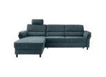 Livetastic Ecksofa , Blau , Textil , Buche , Ottomane links, L-Form , 279x176 cm , Made in Eu , Schlafen auf Sitzhöhe, Rücken echt, Armteil links, Armteil rechts , Wohnzimmer, Sofas & Couches, Wohnlandschaften, Ecksofas mit Schlaffunktion
