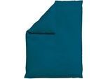 Schlafgut Bettdeckenbezug , Petrol , Textil , Uni , 155x220 cm , Textiles Vertrauen - Oeko-Tex®, AZO-frei, Bsci, Oeko-Tex® Standard 100 , pflegeleicht, atmungsaktiv, bügelleicht, schadstoffgeprüft, weiche und anschmiegsame Oberfläche, dicht gewebtes Garn , Heimtextilien, Bettwäsche & Leintücher, Bettwäsche, Satin-bettwäsche