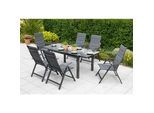 Gardenson Gartentisch , Braun, Graphitfarben , Metall , rechteckig , eckig , 90x75x140-200 cm , ausziehbar , Gartenmöbel, Gartentische, Gartentische Ausziehbar