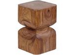 Mid.you Beistelltisch , Sheeshamfarben , Holz , Sheesham , vollmassiv , quadratisch , Sockel , 30x45x30 cm , Wohnzimmer, Wohnzimmertische, Beistelltische