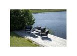 Gardenson Loungegarnitur , Grau, Schwarz , Metall, Stein , einzeln stellbar , rund , 134x69x80 cm , Tisch mit Glasplatte , Gartenmöbel, Loungemöbel, Loungegarnituren