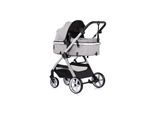 Chipolino Kombikinderwagen 2 in 1 Vista Wickeltasche, Fußabdeckung, Korb, Gurt grau