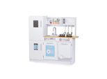 Chipolino Holz-Kinderküche 80 cm LED-Licht Töpfe Waschmaschine Mikrowelle Spüle weiß