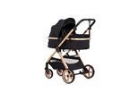 Chipolino Kombikinderwagen 2 in 1 Vista Wickeltasche, Fußabdeckung, Korb, Gurt schwarz