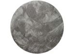 Teppich HOMIE LIVING "Pisa", grau (taupe grau), H:25mm Ø:120cm, Polyester, Teppiche, Teppich, Hochflor, Microfaser, uni, weich, Shaggy, Wohnzimmer, Schlafzimmer