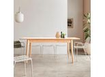 Ausziehbarer Tisch Cloé aus massivem Mangoholz 190 x 88