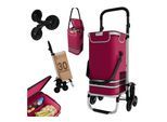 24MOVE® Einkaufstrolley ALEGRE 3in1 Trolley faltbarer Einkaufswagen mit Kühlfach, rot