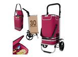 24MOVE® Einkaufstrolley VEHLO 3in1 Trolley faltbarer Einkaufswagen mit Kühlfach, rot