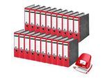 Sparset Leitz® Ordner 1080, 80 mm, 20 Stück + Gratis Leitz® Locher NeXXt Serie 5008, rot