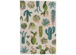 Gino Falcone Teppich »Rosetta 021 Kakteen« rechteckig 15 mm Höhe besonders weich durch Microfaser, In- und Outdoor geeignet, Wohnzimmer