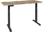 Schreibtisch MÄUSBACHER "Big System Office", schwarz (schwarz matt, drift wood, schwarz matt, drift wood), B:160cm, Tische, Breite 160 cm, elektrisch höhenverstellbar
