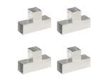 vidaXL Pfostenverbinder 4 Stk. T-Form Verzinktes Metall 91 x 91 mm