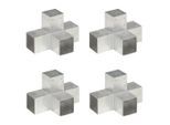 vidaXL Pfostenverbinder 4 Stk. X-Form Verzinktes Metall 91 x 91 mm