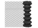 vidaXL Maschendrahtzaun 25 x 1 m Stahl Grau