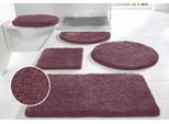 my home Badematte »Sanremo, Badvorleger, Badezimmer Teppich, sehr weich«, rutschhemmend beschichtet, fussbodenheizungsgeeignet-schnell trocknend, Badteppich, unifarben, rechteckig, rund & als 3-tlg. Set erhältlich
