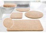 my home Badematte »Merida, Badvorleger, Badezimmer Teppich«, rutschhemmend beschichtet, fussbodenheizungsgeeignet-schnell trocknend-strapazierfähig, Badteppich, Uni Farben, rechteckig, rund & als 2-tlg. Set erhältlich