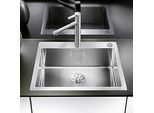 Blanco Claron Spüle 521639 550-IF/A, 61 x 51 cm, Edelstahl, mit PushControl Ablauffernbedienung