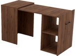 Schreibtisch INOSIGN "Smart", braun (nussbaum okapi), B:60cm H:75cm T:41,5cm, Tische, platzsparende Kommode ausziehbar zu einem kompletten Arbeitsplatz