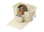 FEANDREA Katzentoilette für große Katzen mit hohen Seitenwänden hellgelb