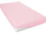 Spannbettlaken PRIMERA "Mako-Feinjersey Spannbetttuch", rosa, B:120cm L:200cm, Mako-Jersey, Obermaterial: 100% Baumwolle, Bettlaken, Spannbettlaken, Geeignet für Standardmatratzen bis 22 cm, 100% Baumwolle
