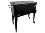 Ambia Garden Kühlbox AXI Retro Kühler , Schwarz , Metall , 43.00x89.00x92.00 cm , Flaschenöffner, Ablassventil, Rollen , Freizeit, Koffer & Taschen,