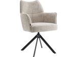 Drehstuhl HOME AFFAIRE "Cresta", beige (beige, schwarz), B:60cm H:52cm T:45cm, Metall, Polyester, Stühle, tolle Optik