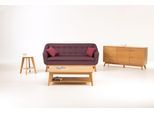Couchtisch WOODMAN "Bórgvin", braun (eiche), B:115cm H:35cm T:65cm, Tische, Breite 115 cm, zeitloses Design, mit 1 Ablageboden, Holzfurnier Eiche